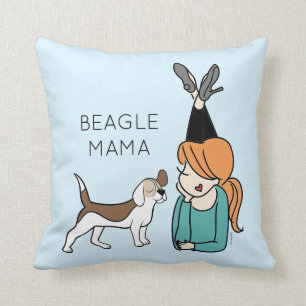 Personalised Beagle Mama Throw Pillow