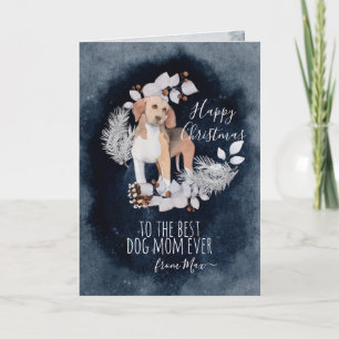 Personalised Beagle Mum Watercolor Christmas  Holiday Card