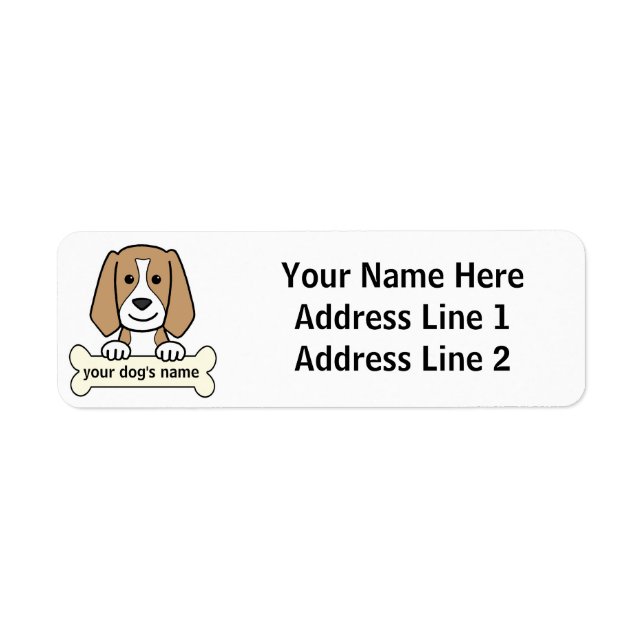 Personalised Beagle Return Address Label (Front)