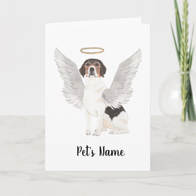 Personalised Beagle Sympathy Memorial Card (Front)