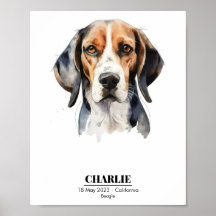 Personalised Beagle Watercolor