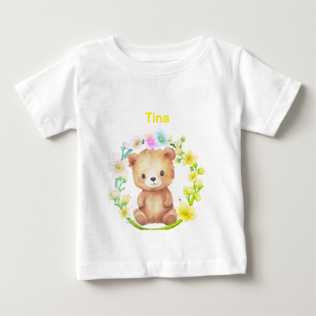 Personalised Bear Baby T-Shirt (Front)