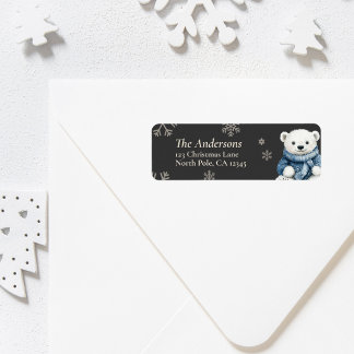 Personalised Bear Christmas Return Address Labels