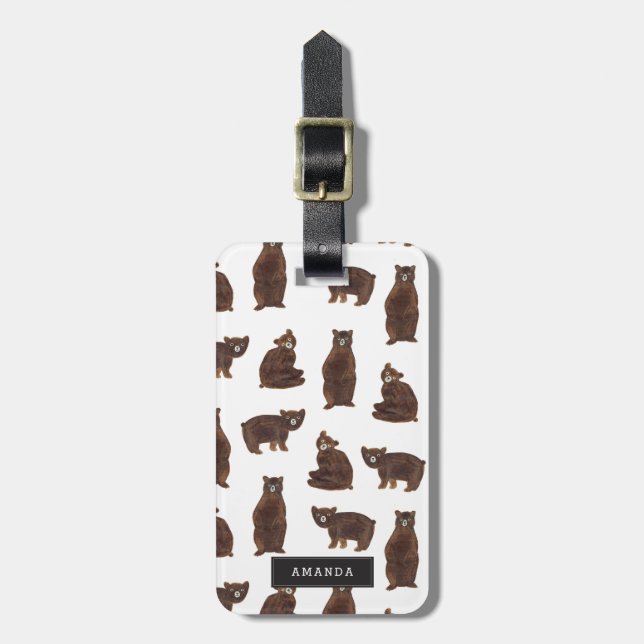 Personalised Bears Luggage Tag (Front Vertical)