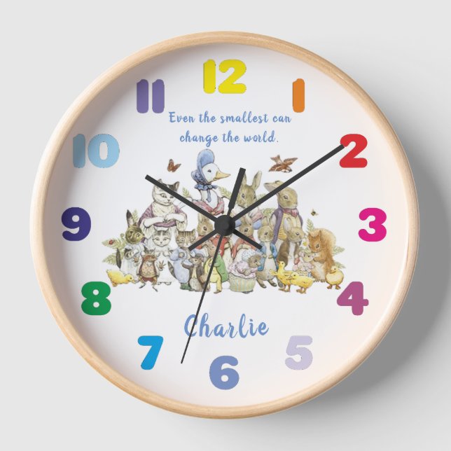 Personalised Beatrix Potter and Friends Clock (Front)