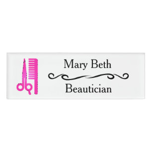 Personalised Beautician Beauty Salon Name Tags