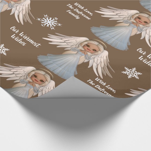 Personalised Beautiful Angel Wrapping Paper (Corner)