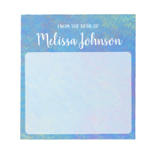 Personalised Beautiful Blue Marbling Notepad