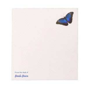 Personalised Beautiful Blue Morpho Butterfly Notepad