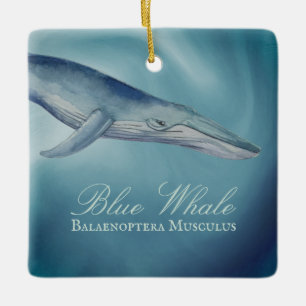 Personalised Beautiful Blue Whale Christmas Ceramic Ornament
