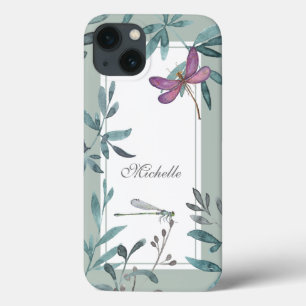 Personalised Beautiful Dragonfly Garden iPhone 13 Case