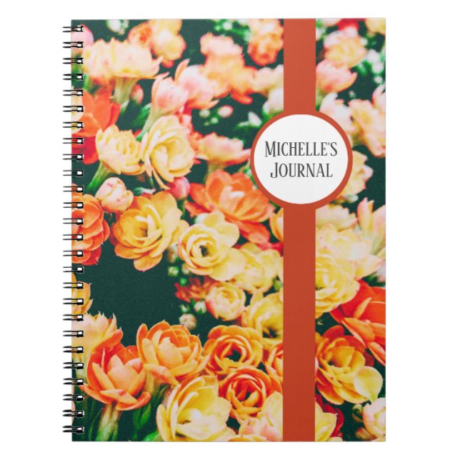 Personalised Beautiful Floral Journal / Notebook (Front)