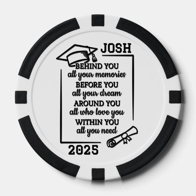 Personalised Beautiful Graduation  Poker Chips (Front)