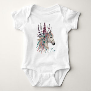 Personalised Beautiful Horse Baby Bodysuit