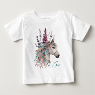 Personalised Beautiful Horse Baby T-Shirt