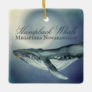 Personalised Beautiful Humpback Whale Christmas Ceramic Ornament