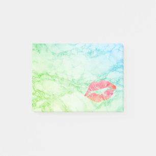 Personalised Beautiful Lips on marble Post-it Notes