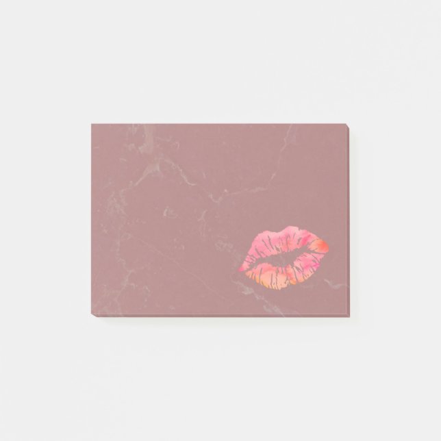 Personalised Beautiful Lips on marble Post-it Notes (Front)