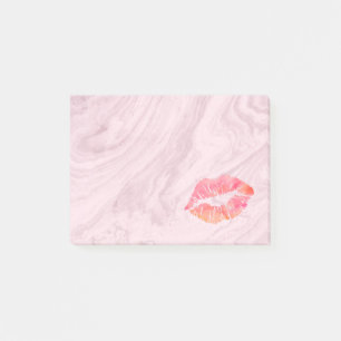 Personalised Beautiful Lips on marble Post-it Notes