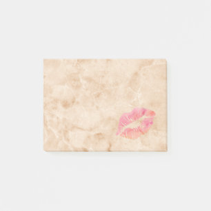 Personalised Beautiful Lips on marble Post-it Notes