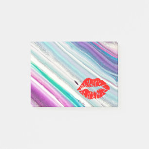 Personalised Beautiful Lips on marble Post-it Notes