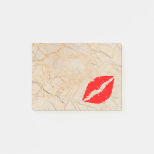 Personalised Beautiful Lips on marble Post-it Notes