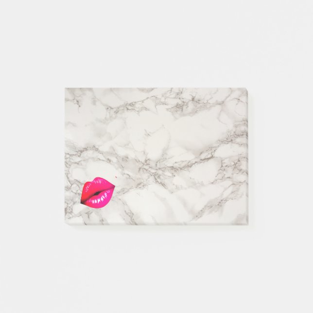Personalised Beautiful Lips on marble Post-it Notes (Front)