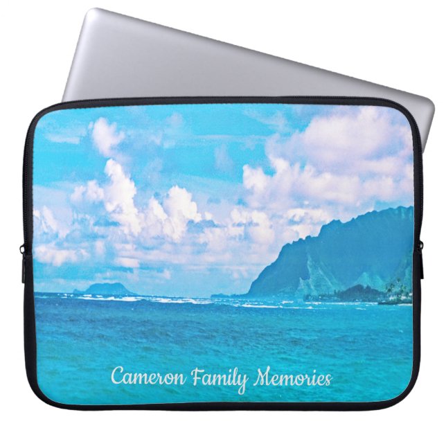 Personalised Beautiful Ocean Waves Laptop Sleeve (Front)