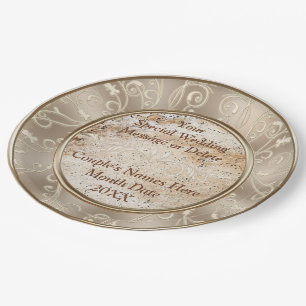 Personalised Beautiful Rustic Wedding Paper Plates
