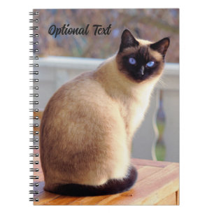 Personalised Beautiful Siamese Cat with Blue Eyes Notebook