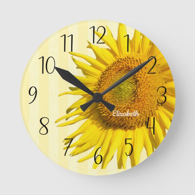 Personalised Beautiful Sunflower Wall Clock (Front)