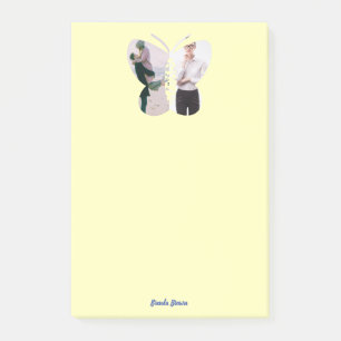 Personalised Beautiful Two Photo Butterfly Custom Post-it Notes
