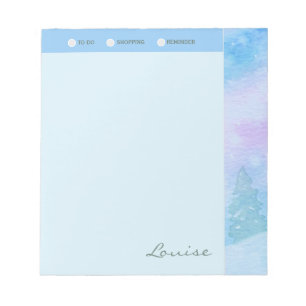 Personalised Beautiful Winter Trees Shopping List Notepad