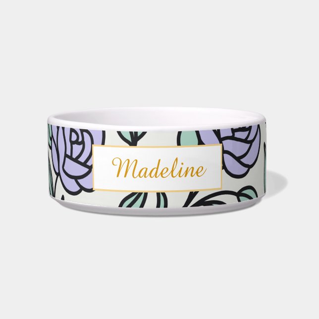 Personalised Beauty Beast Garden Rose Purple Bowl (Front)