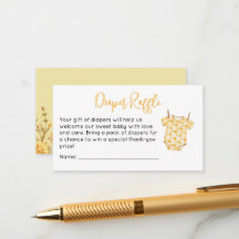 Personalised Bee Baby Shower Diaper Raffle Card
