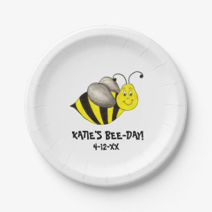 Personalised Bee Day Bumblebee Birthday Bday Plate