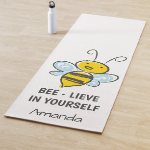 Personalised Bee-lieve In Yourself Fitness Yoga Mat