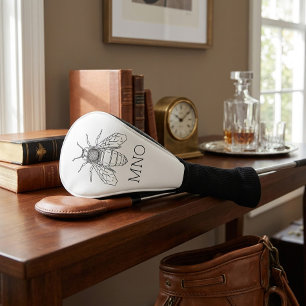 Personalised Bee Monogram  Golf Head Cover