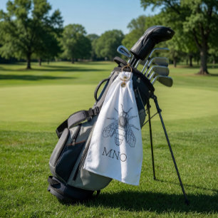 Personalised Bee Monogram  Golf Towel