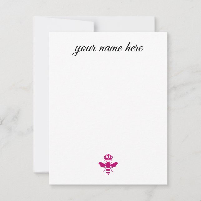 Personalised Bee Notecards (Front)