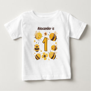 Personalised Bee Themed 1st Birthday Baby T-Shirt