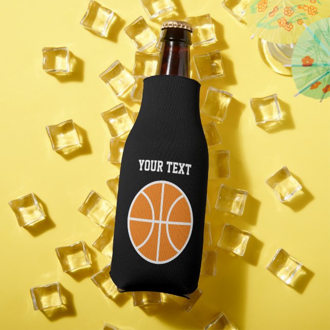 Personalised beer bottle cooler with basketball (In Situ Summer)