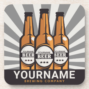 Personalised Beer Bottle Craft Brewing Company Coaster