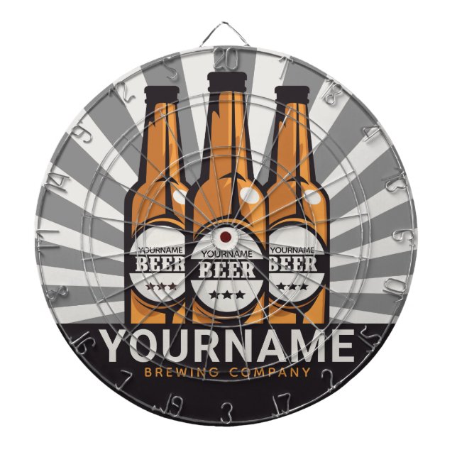 Personalised Beer Bottle Craft Brewing Company  Dartboard (Front)