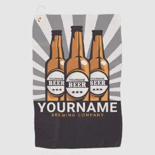 Personalised Beer Bottle Craft Brewing Company Golf Towel