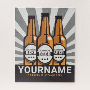 Personalised Beer Bottle Craft Brewing Company Jigsaw Puzzle