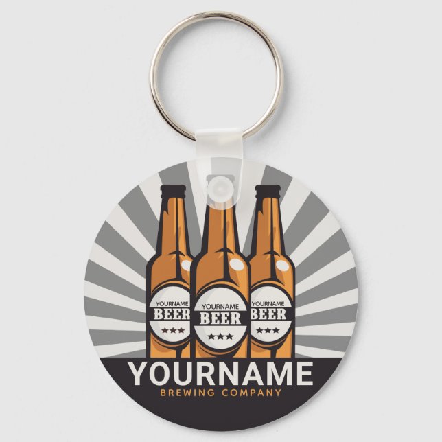 Personalised Beer Bottle Craft Brewing Company  Key Ring (Front)