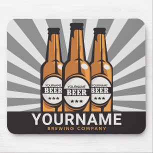 Personalised Beer Bottle Craft Brewing Company Mouse Pad