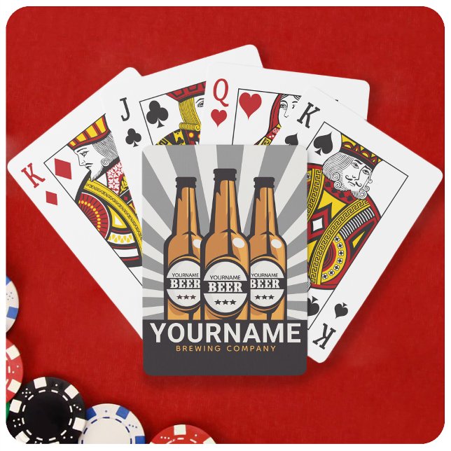 Personalised Beer Bottle Craft Brewing Company Playing Cards (Creator Uploaded)
