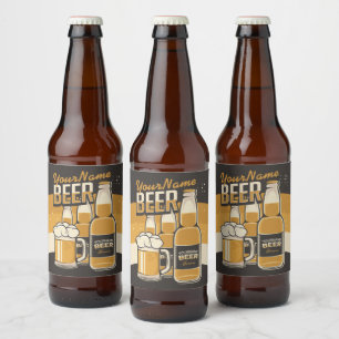 Personalised Beer Bottle Sudsy Mug Brewing Bar Label